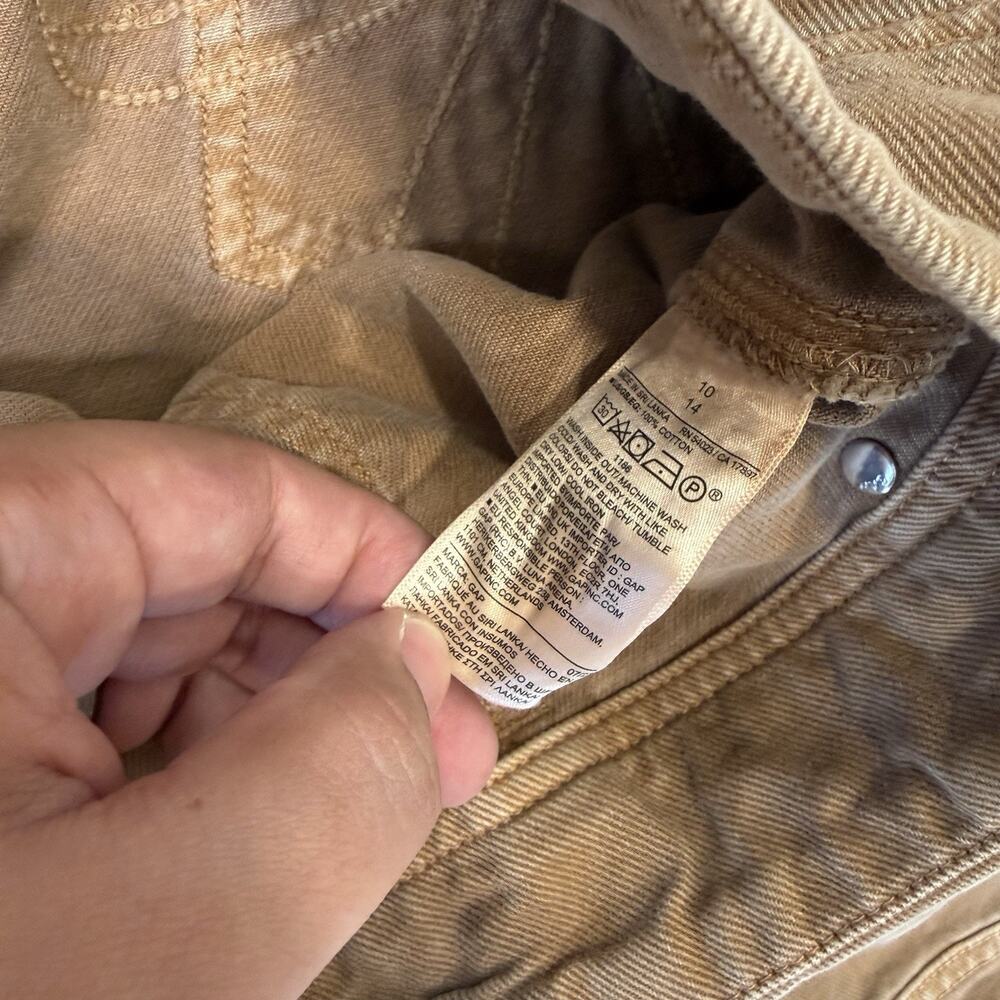 Gap Sandy Liang Low Rise Utility Pants Women's 10 Tan Brown Double Knee Baggy - Picture 5 of 11